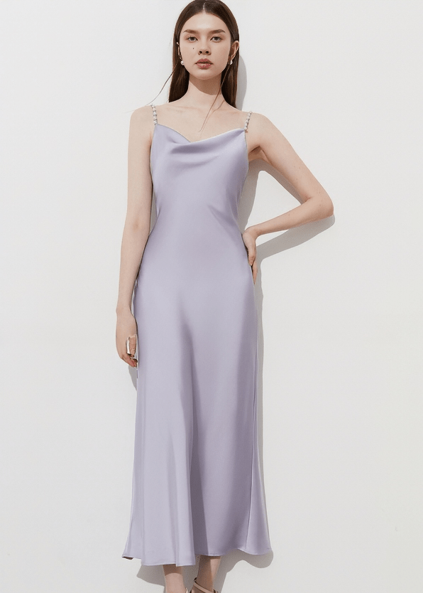 SILK DRAPE CAMISOLE DRESS - Vera Lumina