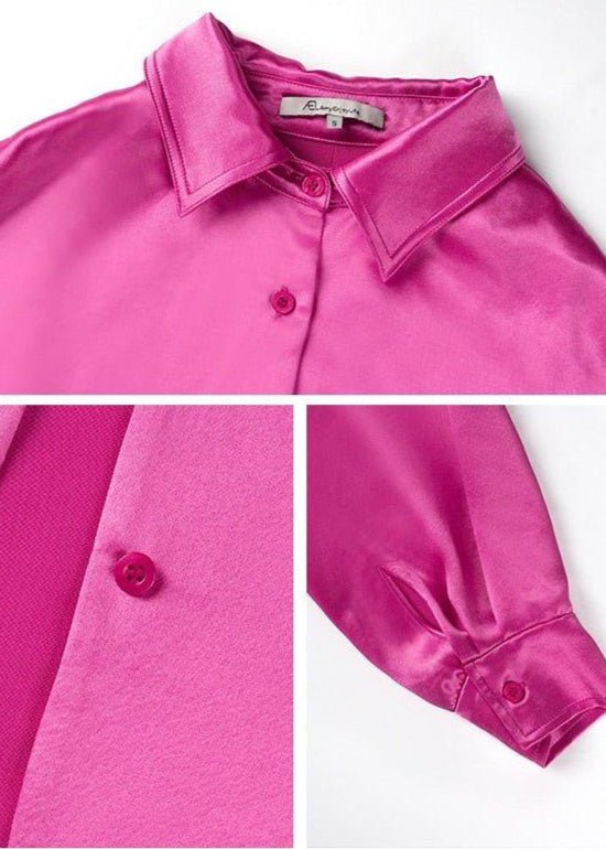 silky mini rose shirt dress - Vera Lumina
