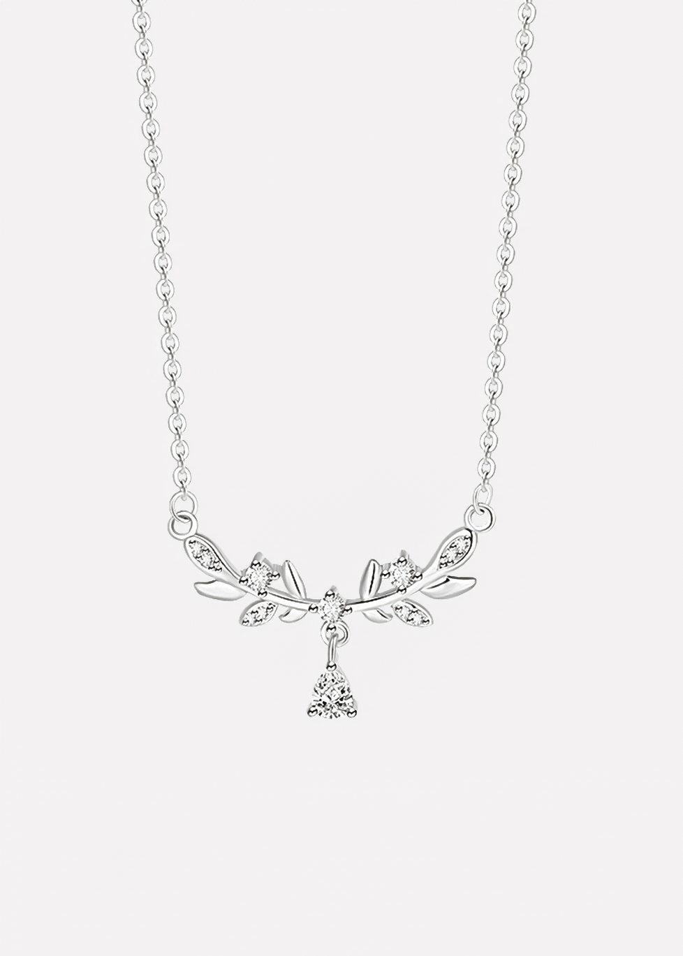 SILVER WHISPERING LEAF VINE NECKLACE - Vera Lumina