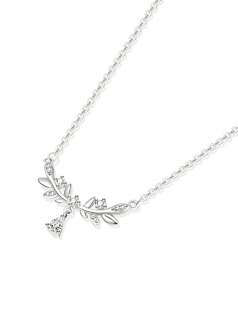 SILVER WHISPERING LEAF VINE NECKLACE - Vera Lumina
