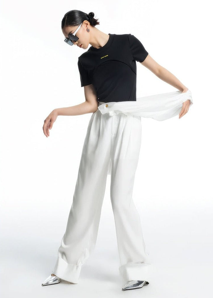 single wide leg loose pants - Vera Lumina