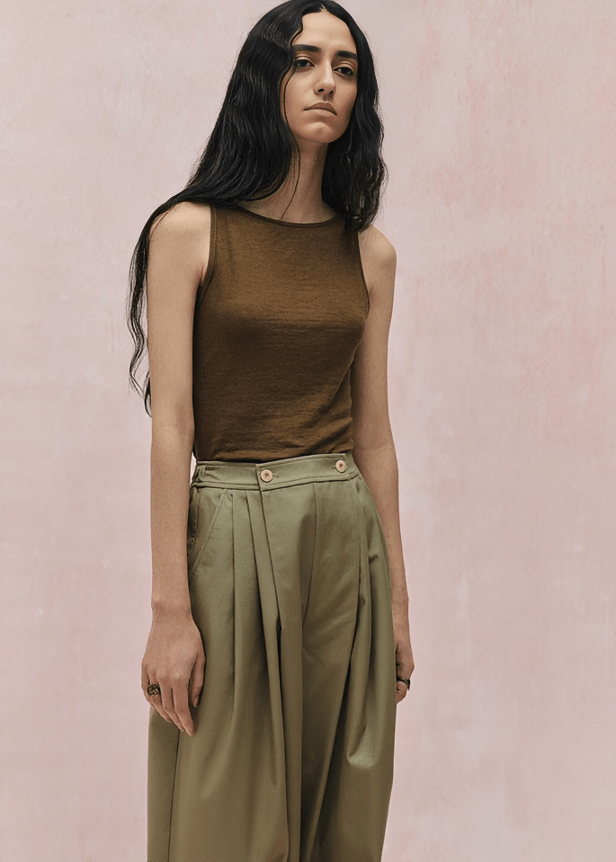 SLEEVELESS RIB KNIT TANK TOP - Vera Lumina