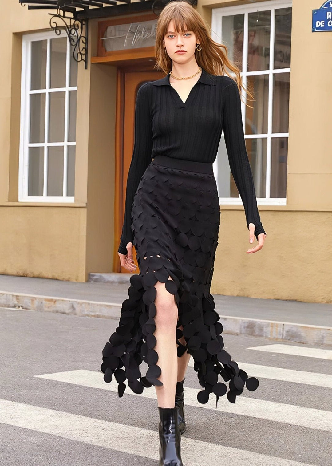 slim high waist tassels skirts - Vera Lumina
