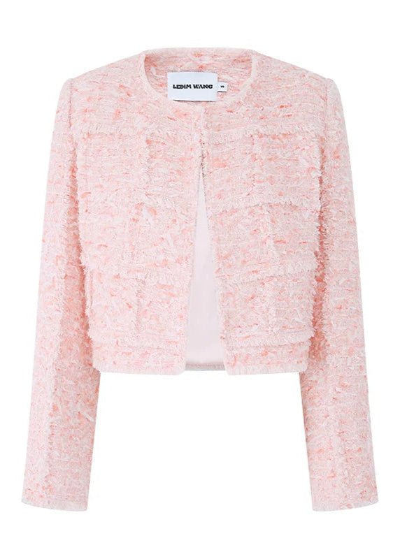 spliced pastel tweed short jacket - Vera Lumina