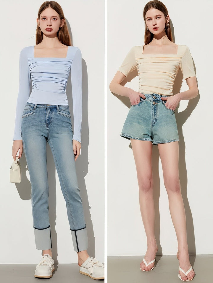 Square Neck Velvet Top - Vera Lumina