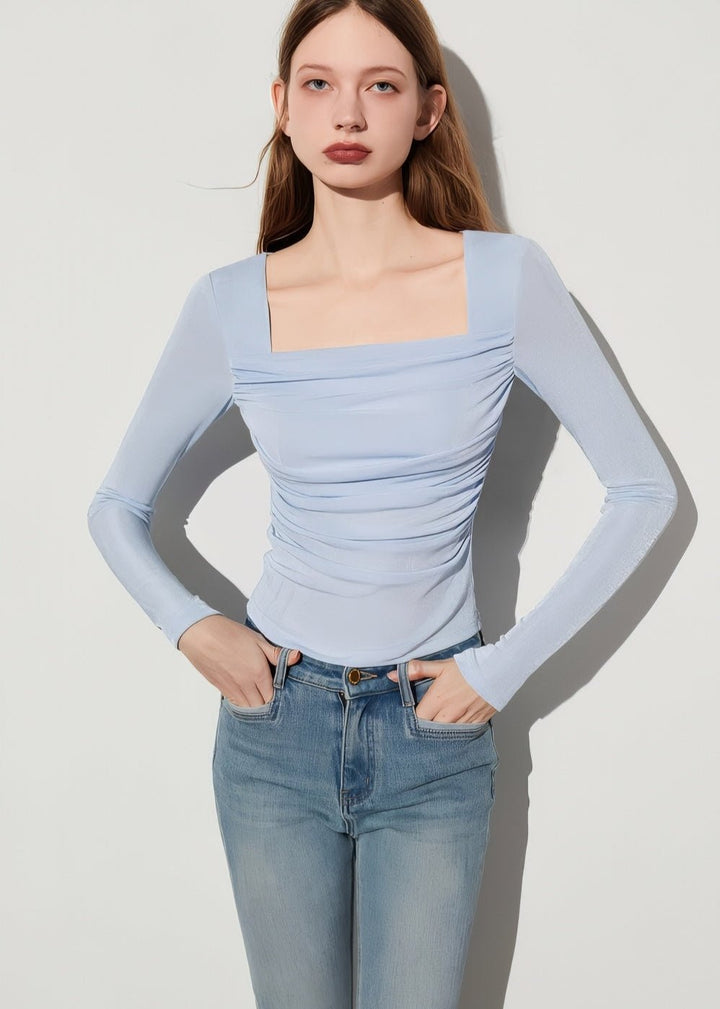 Square Neck Velvet Top - Vera Lumina