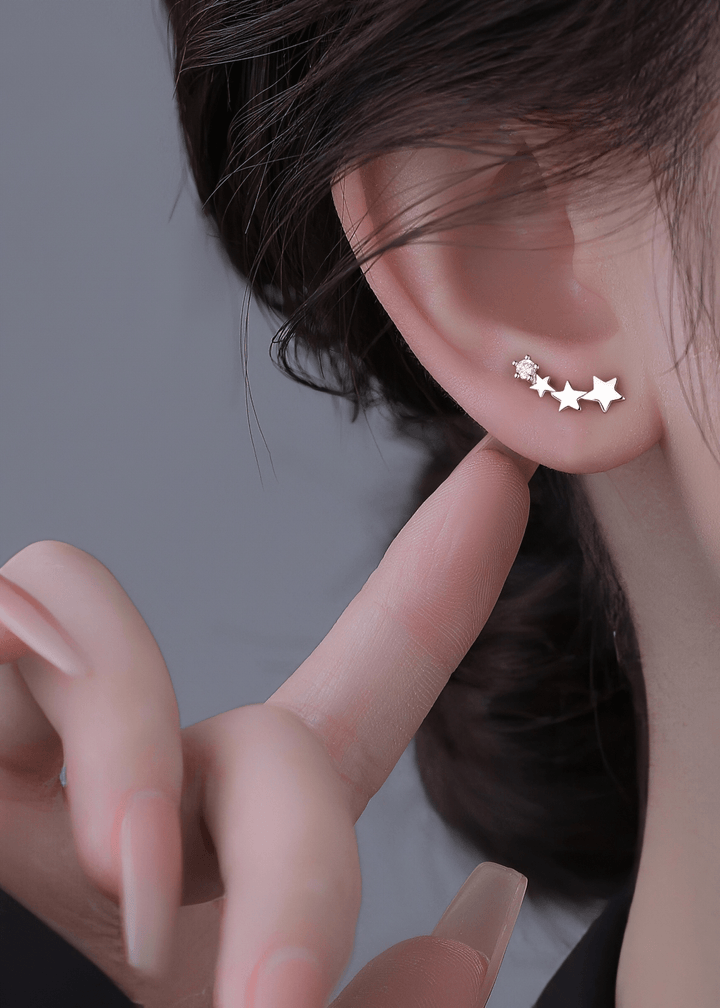 STELLAR CLIMBER PIERCED EARRINGS - Vera Lumina