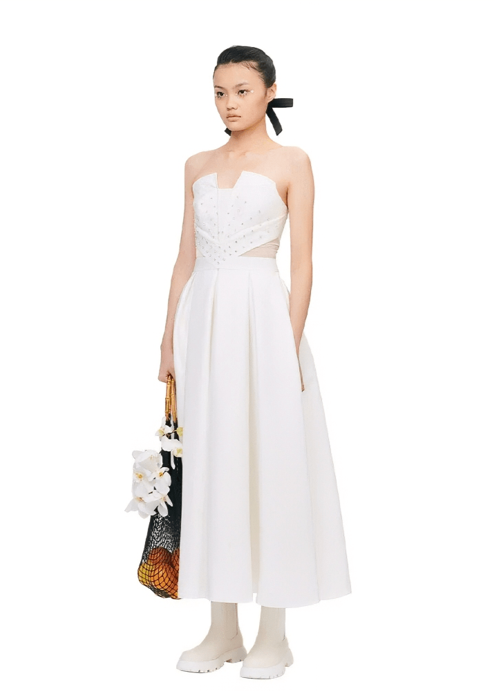 strapless midi dress - Vera Lumina