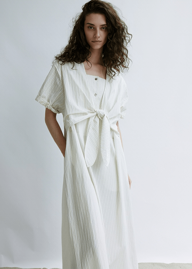 STRIPED TIE - FRONT DRESS - Vera Lumina