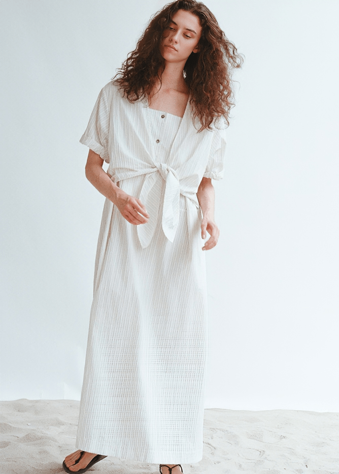 STRIPED TIE - FRONT DRESS - Vera Lumina