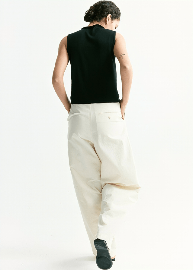 STRUCTURED PLEAT WIDE TROUSERS - Vera Lumina