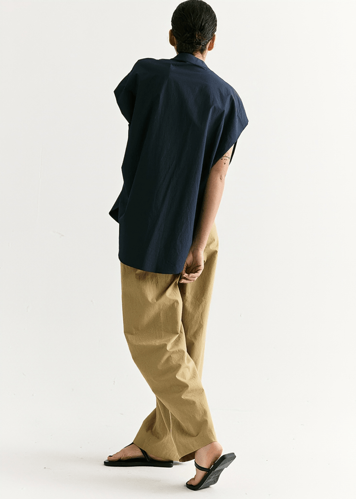 STRUCTURED PLEAT WIDE TROUSERS - Vera Lumina
