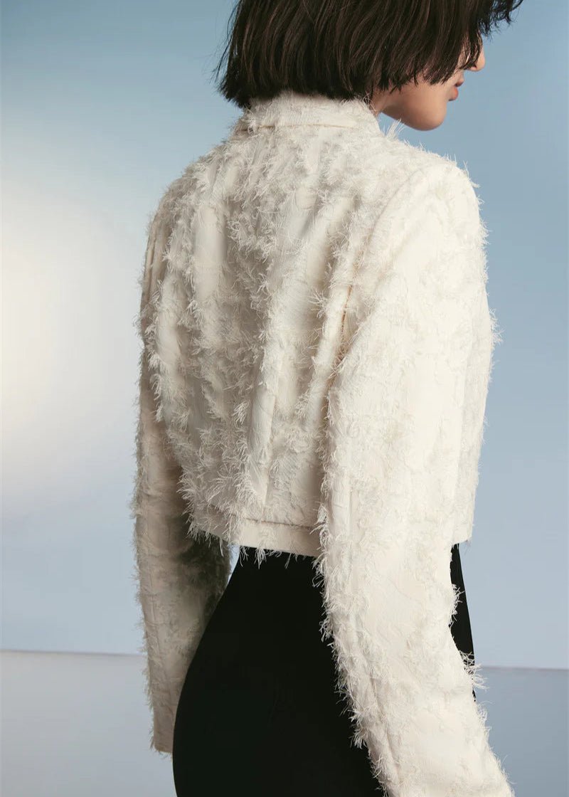 Stylish three - dimensional White blazer - Morena - Vera Lumina