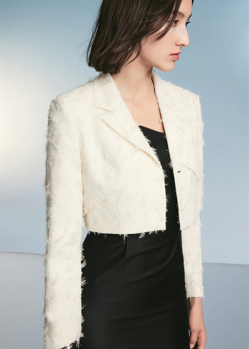 Stylish three - dimensional White blazer - Morena - Vera Lumina