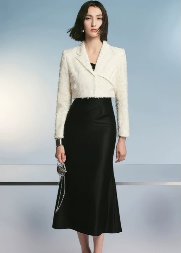 Stylish three - dimensional White blazer - Morena - Vera Lumina