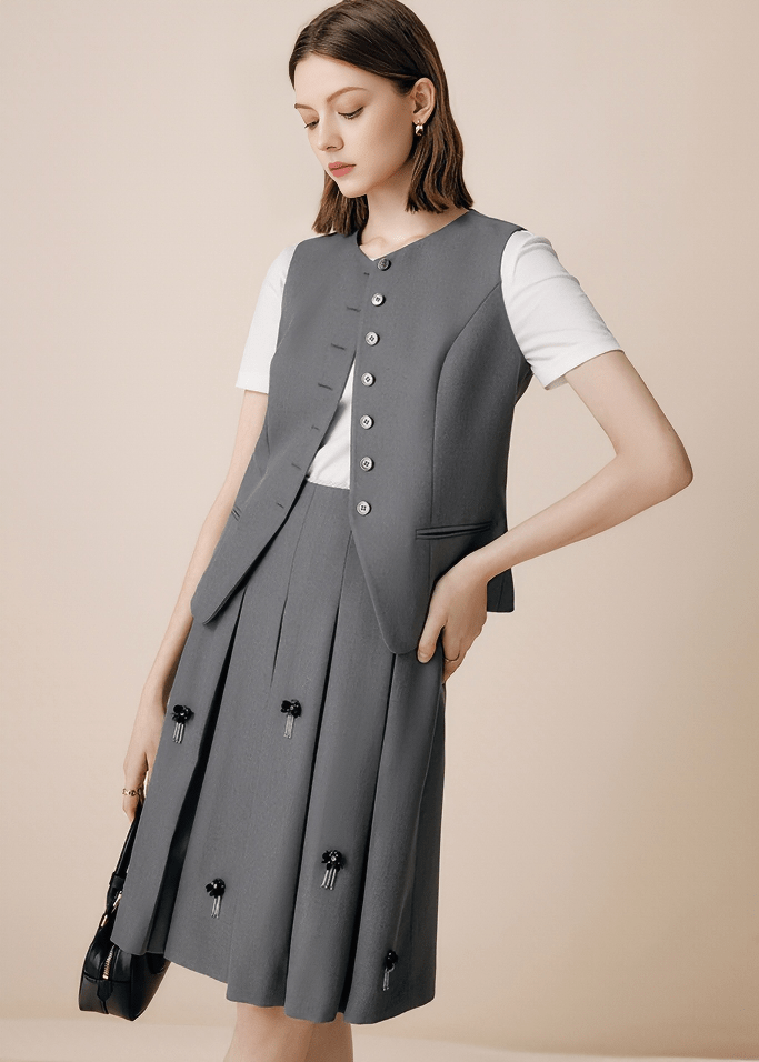 TASSEL DETAIL SLEEVELESS VEST - Vera Lumina