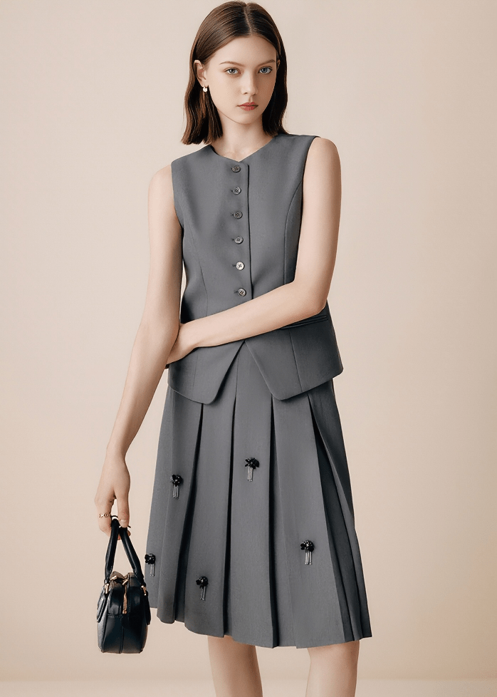 TASSEL DETAIL SLEEVELESS VEST - Vera Lumina