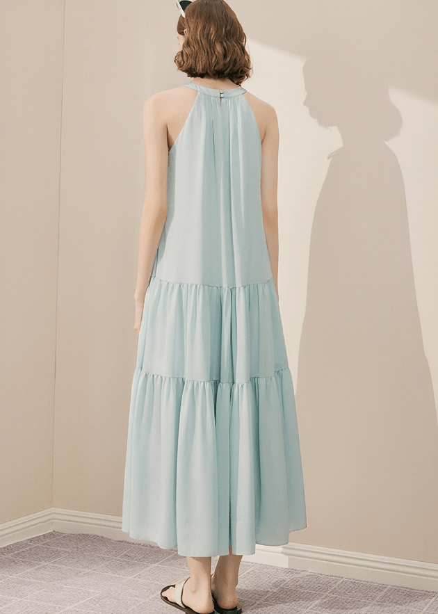 TIERED HALTER NECK MAXI DRESS - Vera Lumina