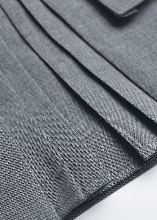 turtledove gray wool top skirt - Vera Lumina