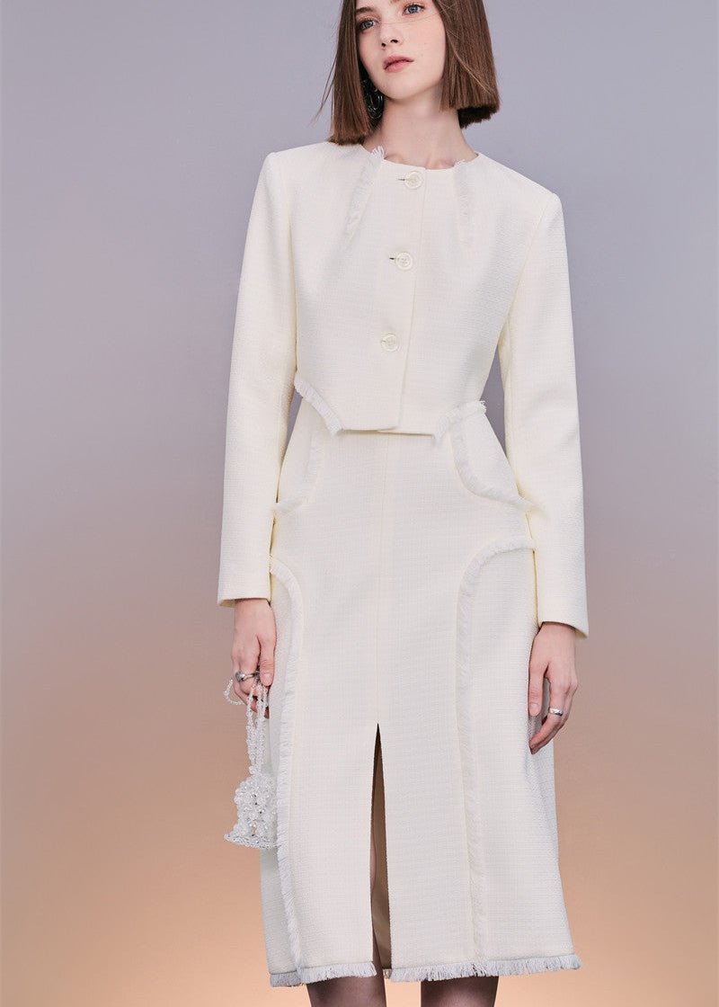 tweed fringed jacket & Skirt - Vera Lumina