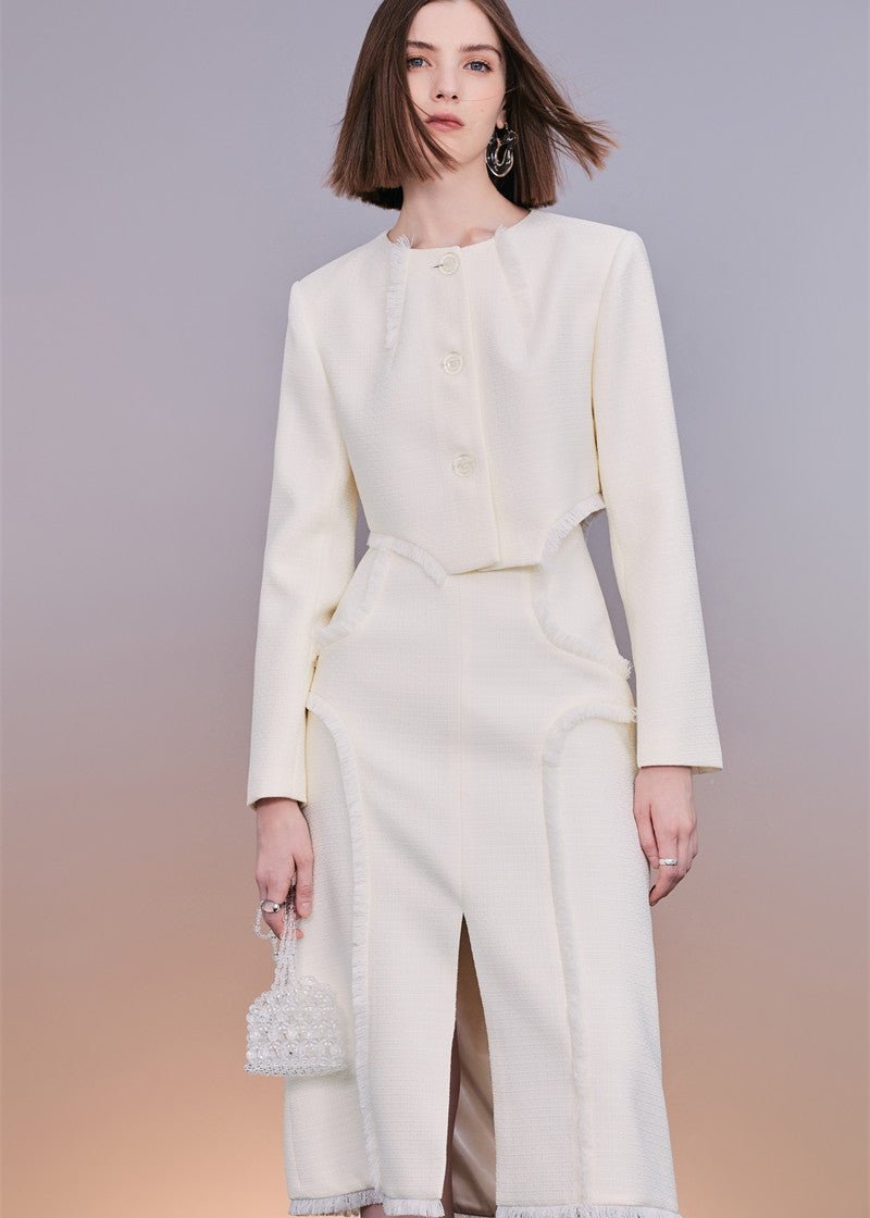 tweed fringed jacket & Skirt - Vera Lumina