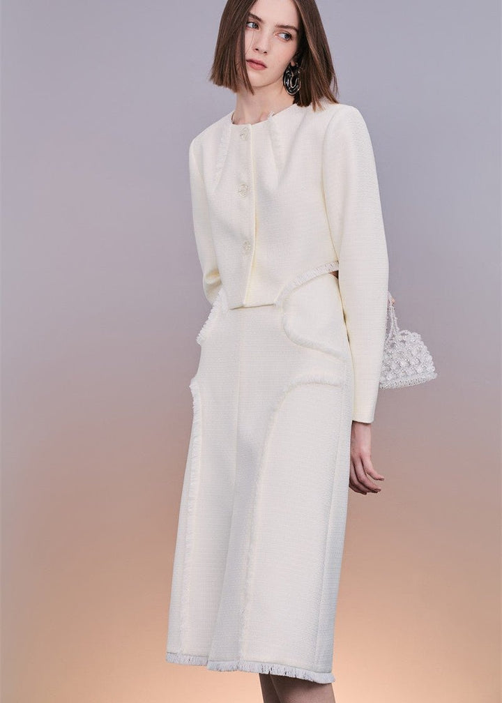 tweed fringed jacket & Skirt - Vera Lumina