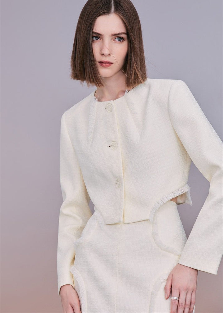 tweed fringed jacket & Skirt - Vera Lumina