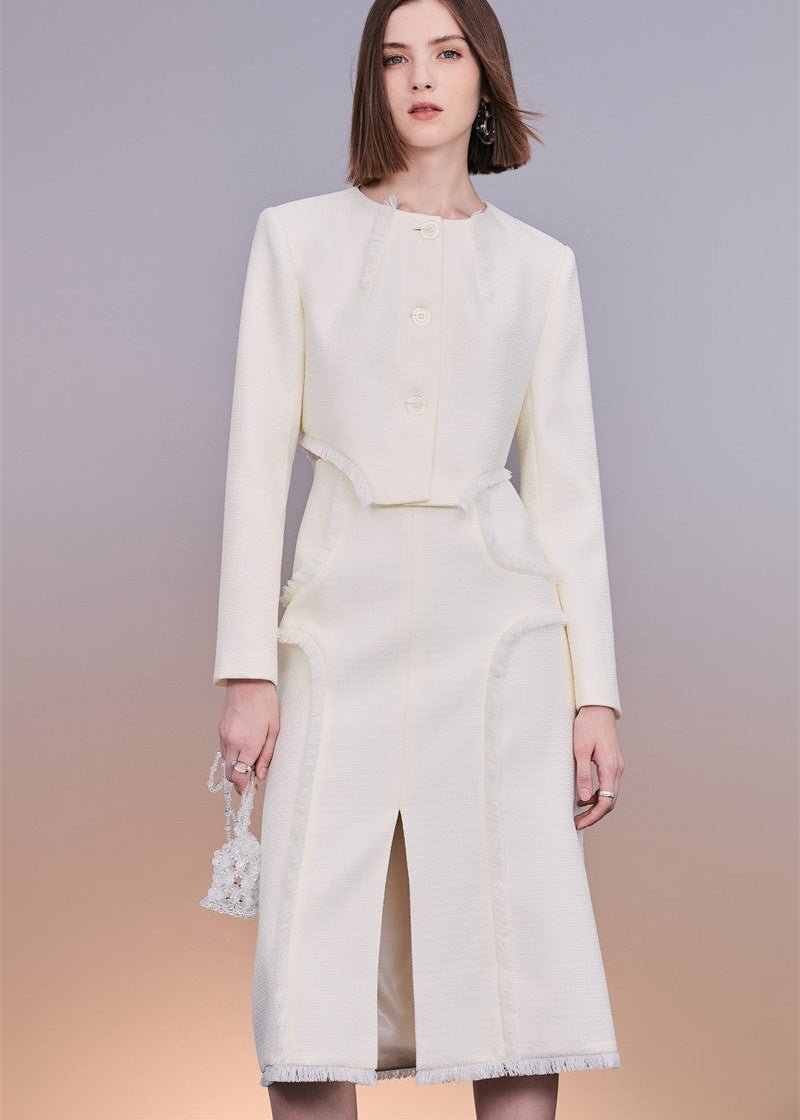 tweed fringed jacket & Skirt - Vera Lumina