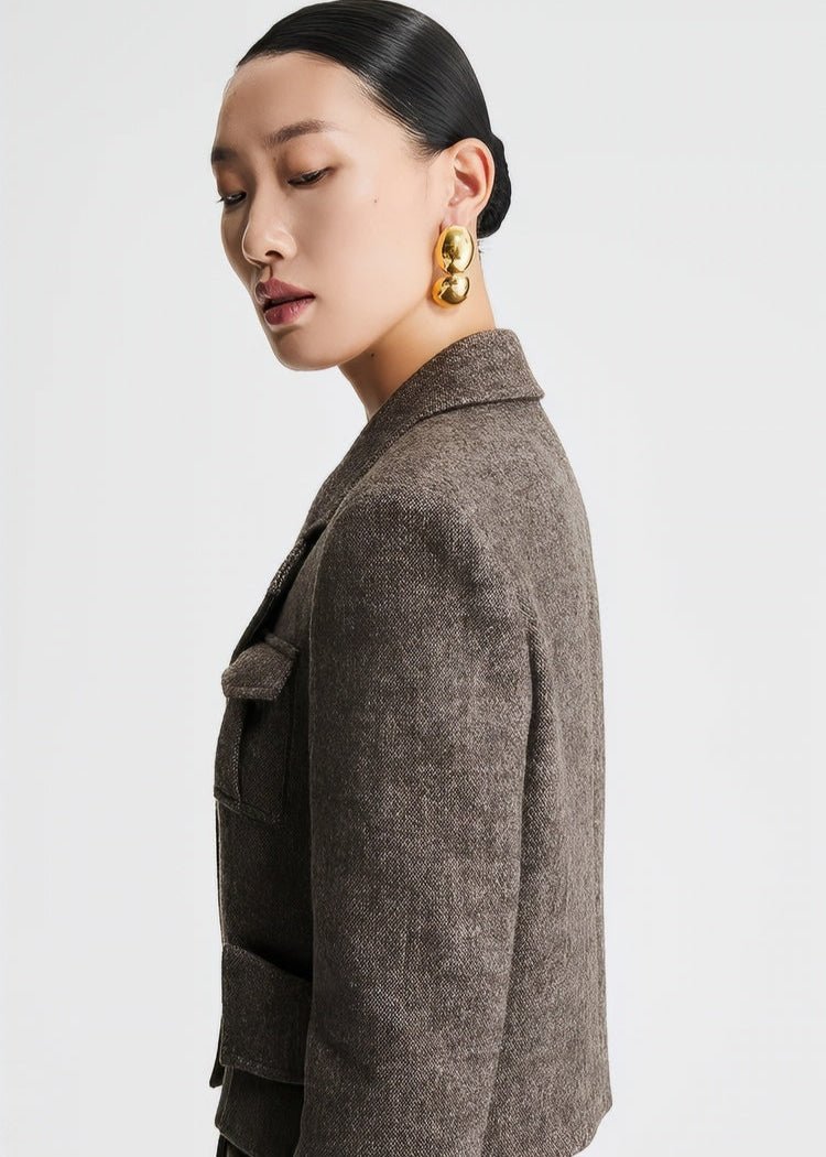 Tweed patchwork cropped jacket - Vera Lumina