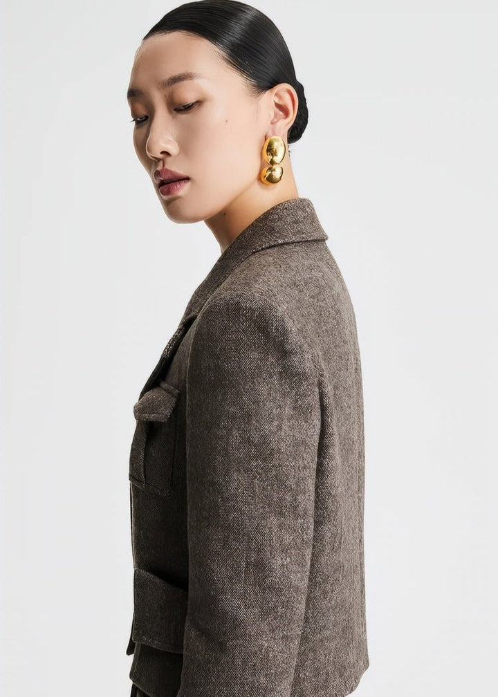 Tweed patchwork cropped jacket - Vera Lumina