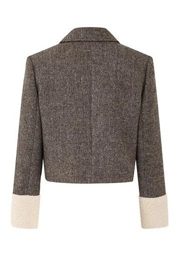 Tweed patchwork cropped jacket - Vera Lumina