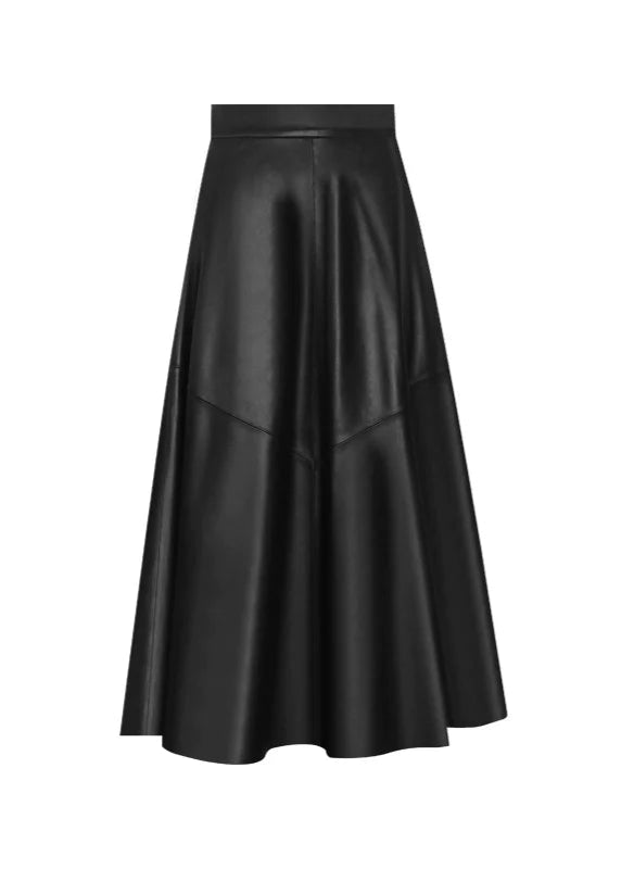 tweed three - dimensional short jacket & lambskin skirt - Vera Lumina
