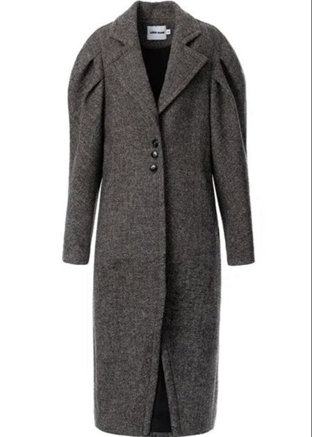 Tweed Trench Long Wool Coat - Vera Lumina