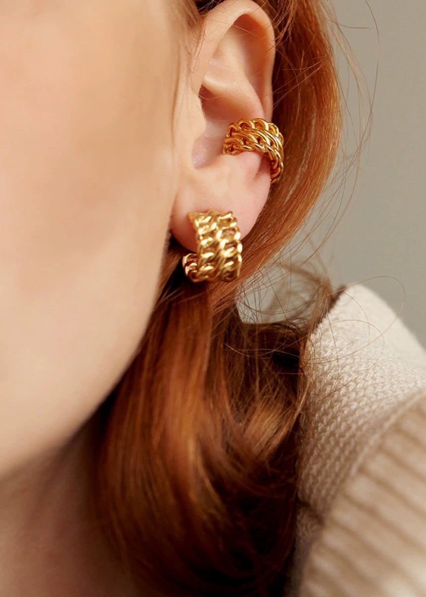 Twist weave chain earrings - Vera Lumina