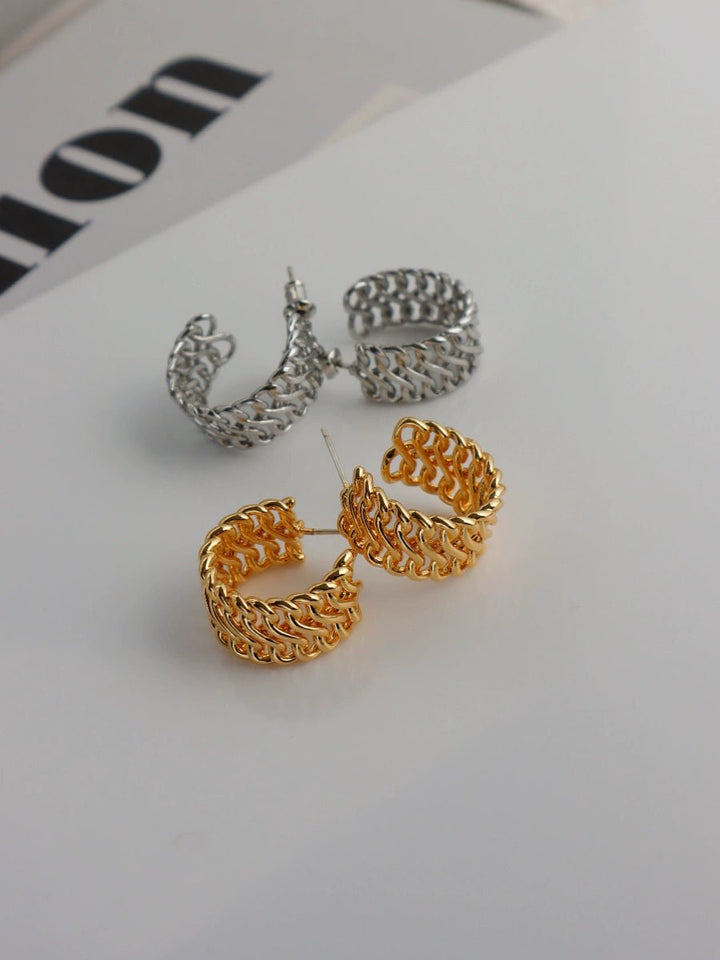 Twist weave chain earrings - Vera Lumina