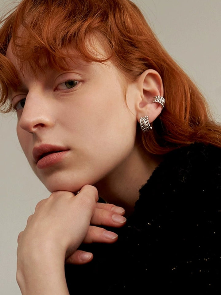 Twist weave chain earrings - Vera Lumina