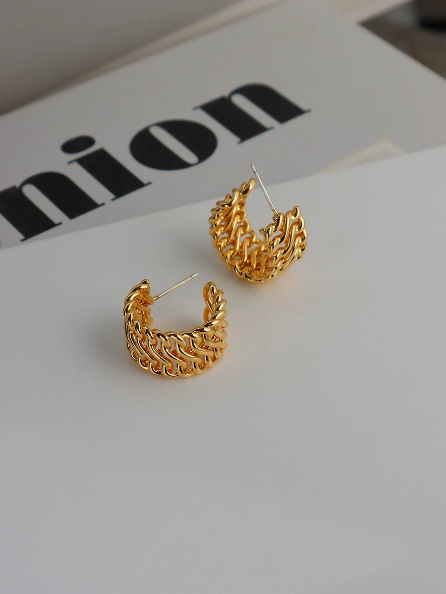 Twist weave chain earrings - Vera Lumina