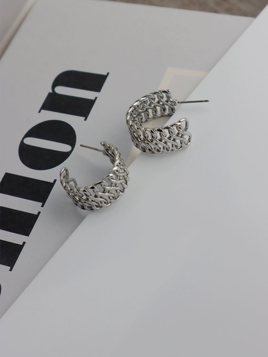Twist weave chain earrings - Vera Lumina