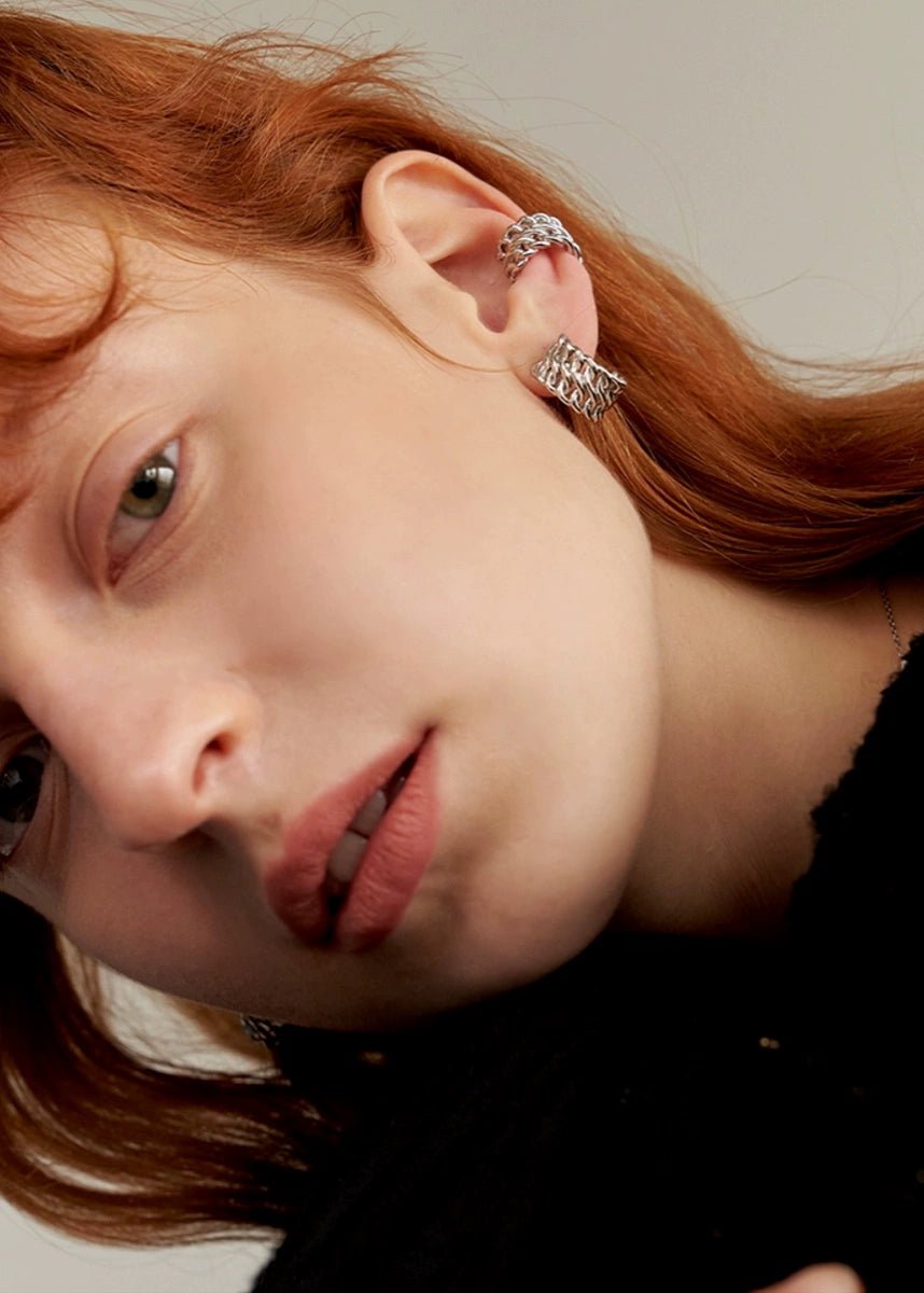 Twist weave chain earrings - Vera Lumina