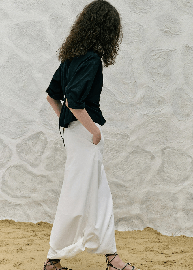 TWISTED DRAPE WRAP BLOUSE - Vera Lumina