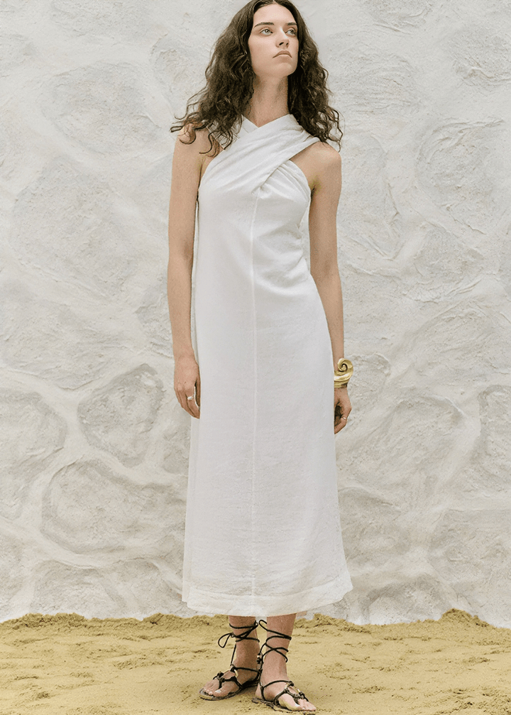 TWISTED HALTER MAXI DRESS - Vera Lumina