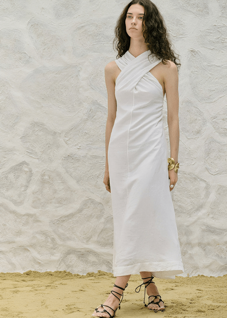 TWISTED HALTER MAXI DRESS - Vera Lumina