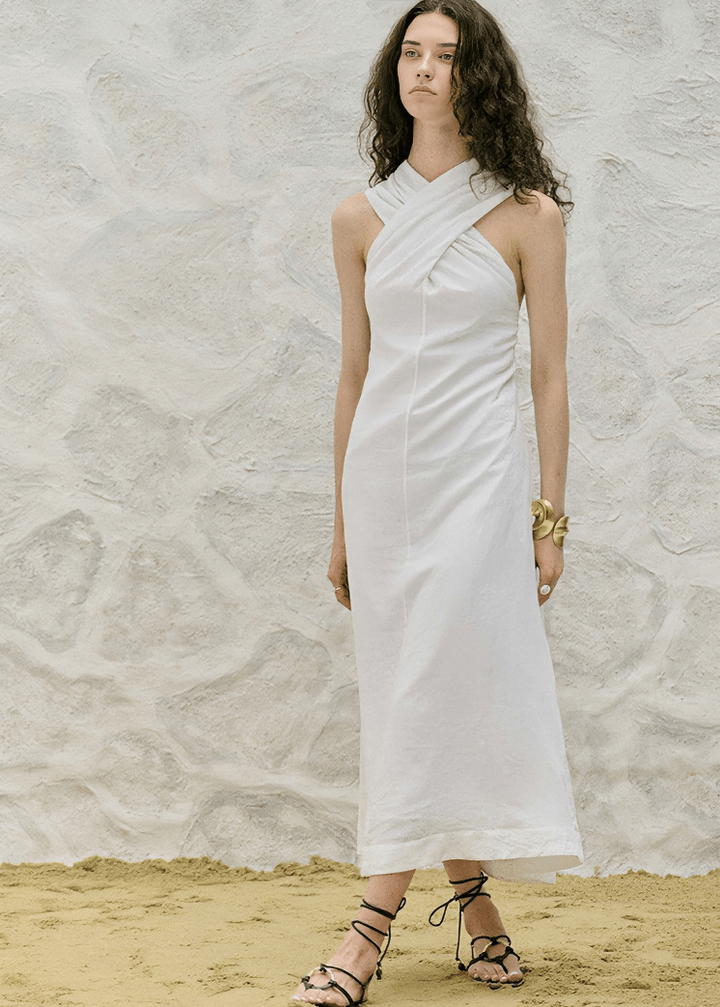 TWISTED HALTER MAXI DRESS - Vera Lumina