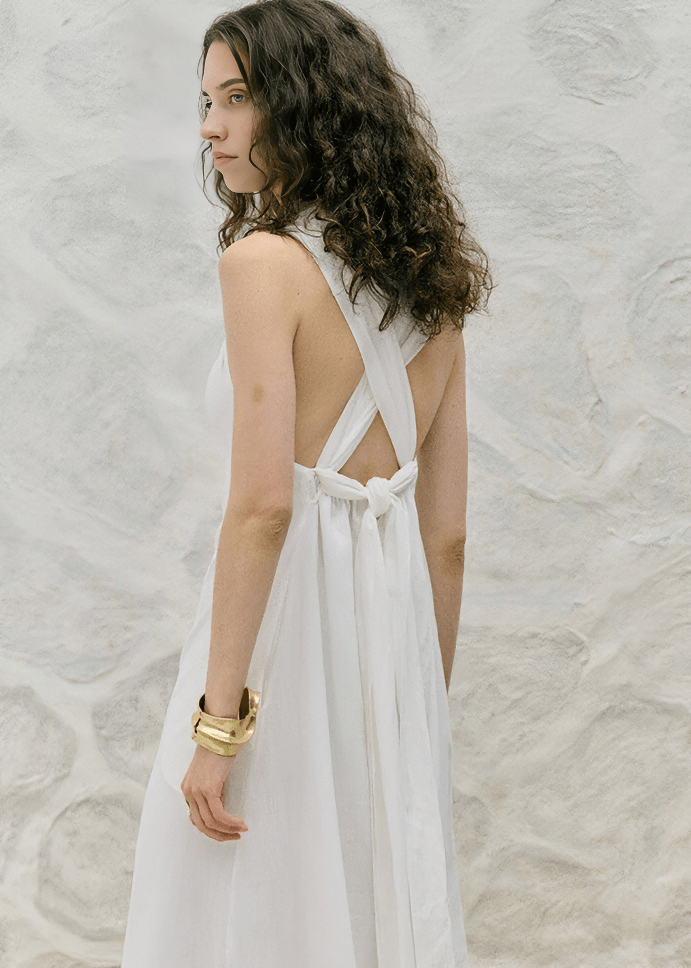 TWISTED HALTER MAXI DRESS - Vera Lumina