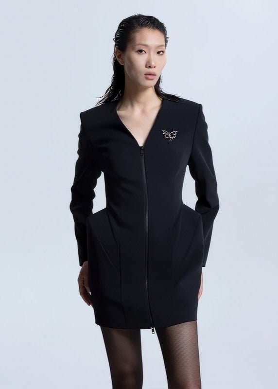 V - neck butterfly sleeve dress - Vera Lumina