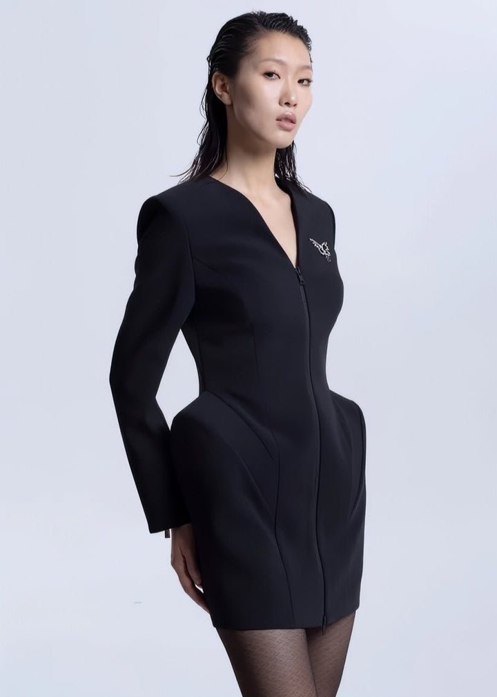 V - neck butterfly sleeve dress - Vera Lumina