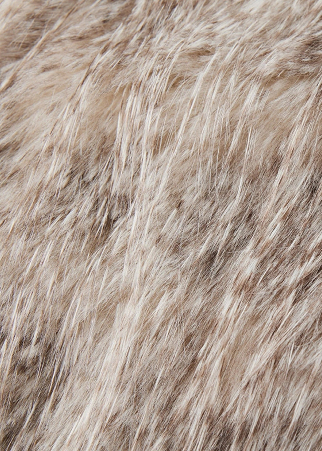 V - Neck faux fur long jacket coat - Vera Lumina