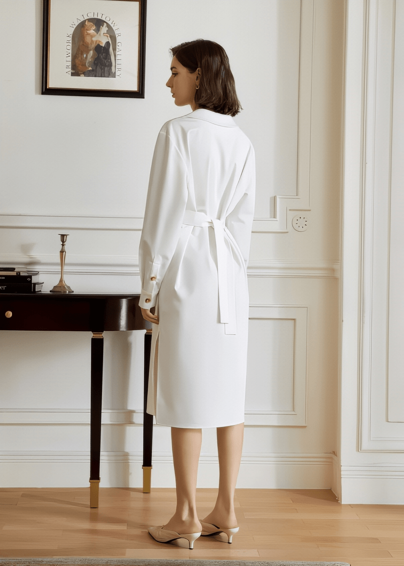 V - neck long sleeves dress - Vera Lumina