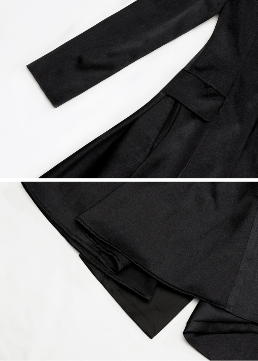 V - neck short drape dress - Vera Lumina