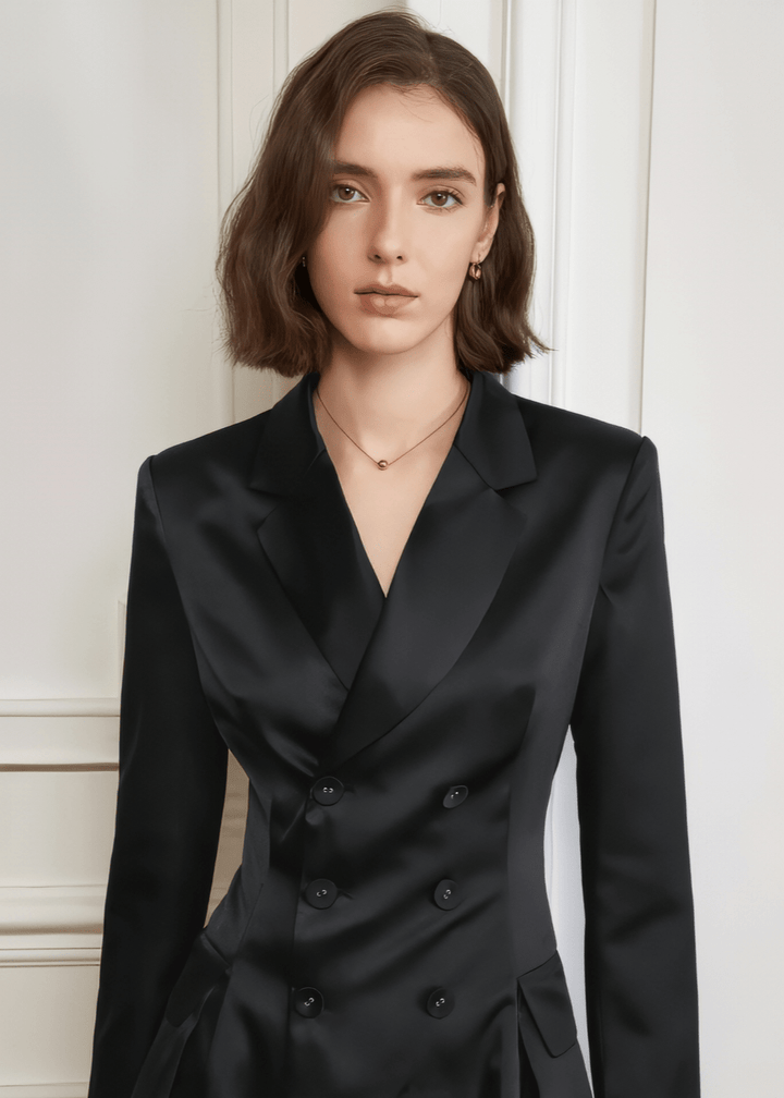 V - neck short drape dress - Vera Lumina